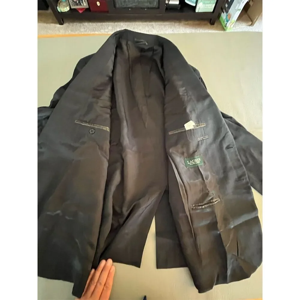 Lauren Ralph Lauren Men's‎ Gray Wool Blazer Size 44L Formal Two-Button